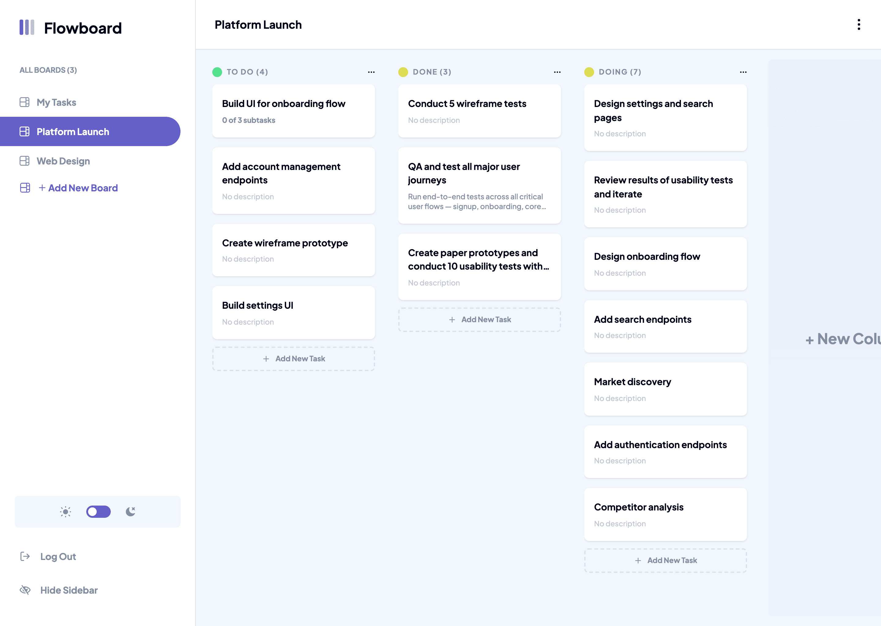 Flowboard kanban board